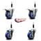 Service Caster 3.5'' Blue Poly Swivel 7/8'' Expanding Stem Caster Set 2 Total Lock Brakes, 4PK SCC-EXTTL20S3514-PPUB-BLUE-2-S-2-78 - alternate 4